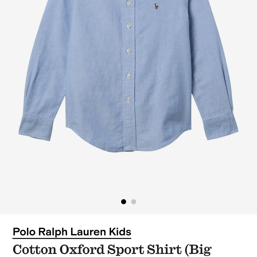 Polo by Ralph Lauren Kids Blue Cotton Oxford Sport Shirt
